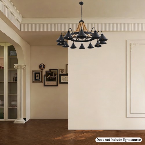 Hemp rope chandelier - hemp,